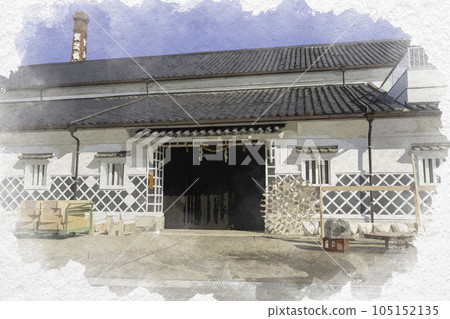 Watercolor-style Saijo Sake Brewery Street, Kamotsuru Sake Brewery Head Brewery, Higashi-Hiroshima City, Hiroshima Prefecture Watercolor-style Saijo Sake Brewery Street, Kamotsuru Sake Brewery Head Brewery, Higashi-Hiroshima City, Hiroshima Prefecture 105152135
