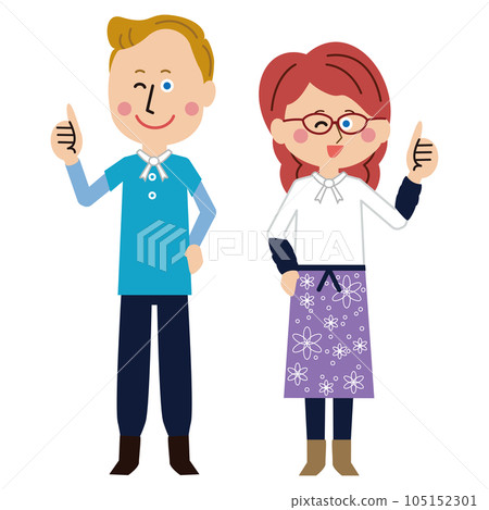 Pop and fashionable person Inbound farming experience men and women pointing 105152301