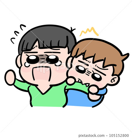 Boy biting his friend's arm 105152800