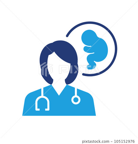 Obstetrician icon. Vector illustration isolated on white. Obstetrician icon. Vector illustration isolated on white. 105152976