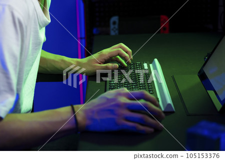 Young man playing games Lifestyle image Young man playing games Lifestyle image 105153376