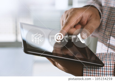 Contact Us Customer Support Person Connection CONTACT US (Customer Support Hotline people CONNECT) phone application blue background Contact Us Customer Support Person Connection CONTACT US (Customer Support Hotline people CONNECT) phone application blue background 105154259