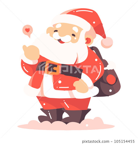 Hand Drawn Happy Santa character in flat style Hand Drawn Happy Santa character in flat style 105154455