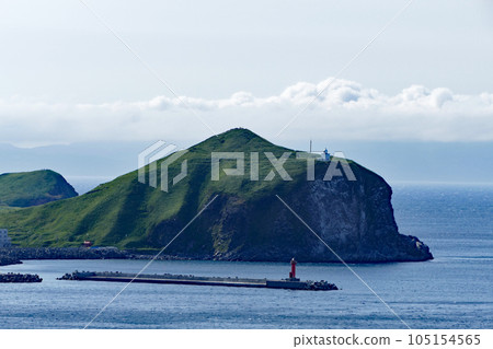 Cape Peshi seen from Himenuma Observatory, Rishiri Island, Hokkaido 105154565