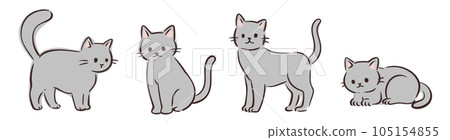 Cat illustration material set Cat illustration material set 105154855