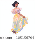一個穿著裙子的棕色女人的插圖 105156704