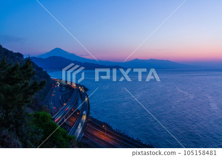 Fuji at dawn from Satta Pass, Shimizu Ward, Shizuoka City, Shizuoka Prefecture 105158481