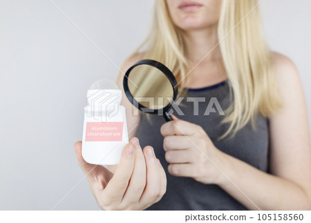 Antiperspirant containing aluminum chloride. Sweat gland blocker. Deodorant containing toxic agent. Aluminum chlorohydrate, alcohol, parabens, propylene glycol. Study composition of product. Antiperspirant containing aluminum chloride. Sweat gland blocker. Deodorant containing toxic agent. Aluminum chlorohydrate, alcohol, parabens, propylene glycol. Study composition of product. 105158560