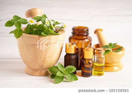 Alternative medicine herbal organic capsule with vitamin E omega 3 fish oil, mineral, drug with herbs leaf natural supplements for healthy good life. 105158561