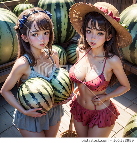 A woman in a bathing suit 105158999