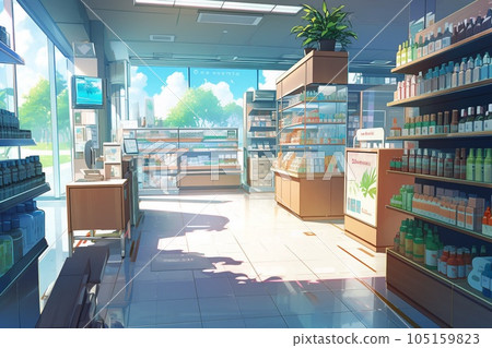 City and village background illustration 105159823