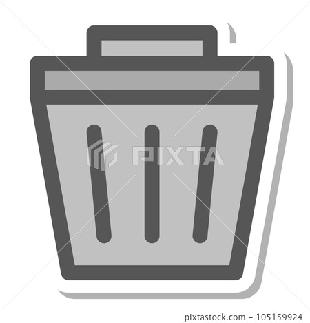 Sticker style mini mini icon trash can 105159924