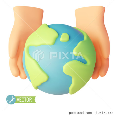 Vector hands holding Earth Vector hands holding Earth 105160538