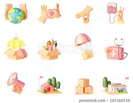 Vector charity and donations icon set Vector charity and donations icon set 105160539