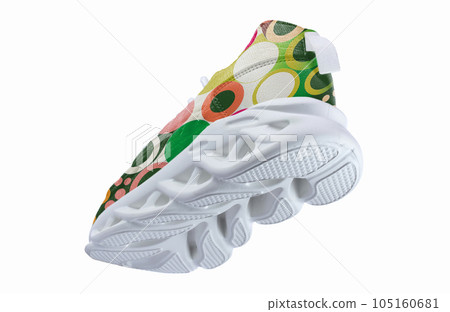 Sneaker design in the style of the seventies. 105160681