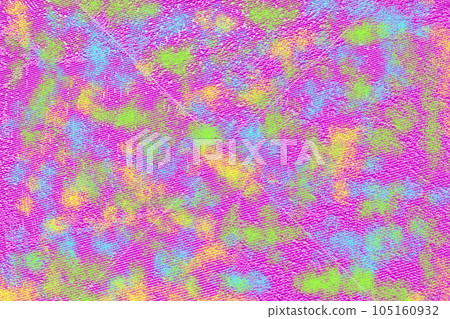 On paper pink wallpaper, uneven paint stains of neon bright colors. On paper pink wallpaper, uneven paint stains of neon bright colors. 105160932