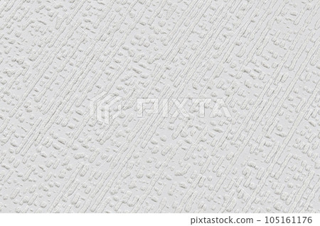 White paper wallpaper texture with abstract raised dotted diagonal lines. Plastered embossed wall. 105161176