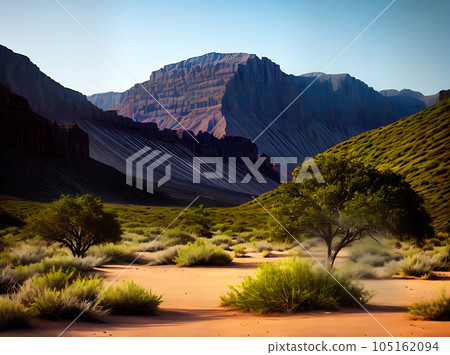 desert jungle watercolour duotone color palette: vibrant 105162094