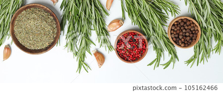 Seasoning and spices, rosemary, concept of seasoning Seasoning and spices, rosemary, concept of seasoning 105162466