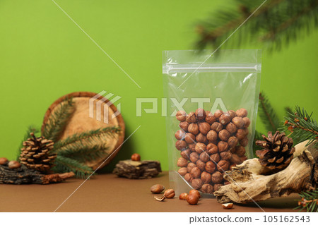 Healthy food and healthy nutrition concept, nuts - hazelnut 105162543