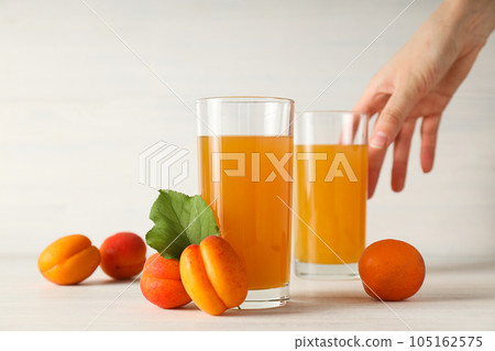 Composition with apricot, concept of tasty and fresh fruit 105162575