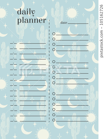 Daily planner goals minimalist planner page design 105162726