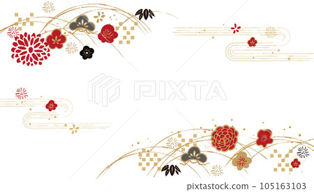 Beautiful Japanese pattern with a crane Beautiful Japanese pattern with a crane 105163103