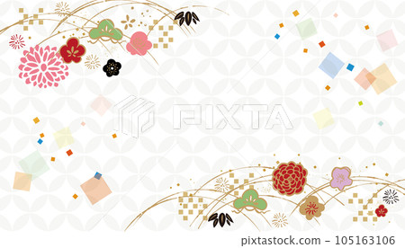 Illustration of Japanese style background material Illustration of Japanese style background material 105163106