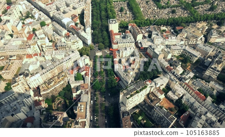 The cityscape of Paris involving Boulevard Edgar Quinet, view from above The cityscape of Paris involving Boulevard Edgar Quinet, view from above 105163885