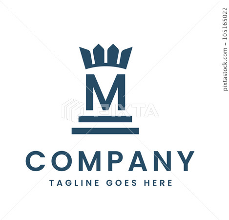 m letter crown logo Stock Vector