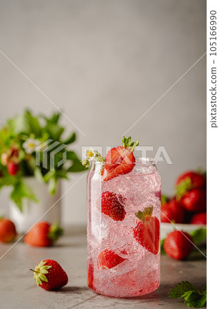 Strawberry cocktail in a glass Strawberry cocktail in a glass 105166990