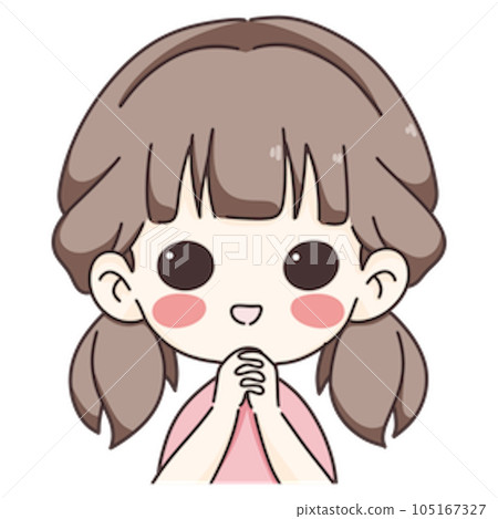 Cartoon cute girl  105167327