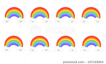 Rainbow emoticon set (face) 105168064