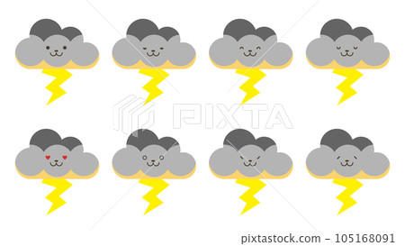Lightning emoji set (face) Lightning emoji set (face) 105168091