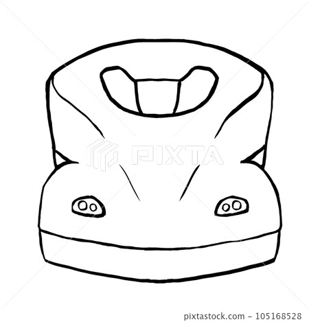 An illustration of the Tokaido Shinkansen Nozomi seen from the front. Shinkansen face. 105168528