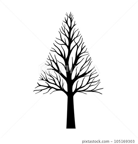 Black tree on white background Black tree on white background 105169303