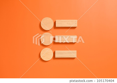 Wooden cubes blocks on orange background for text, Copy space, Wooden blocks with copy space for text or symbols, Background with copy space Wooden cubes blocks on orange background for text, Copy space, Wooden blocks with copy space for text or symbols, Background with copy space 105170404