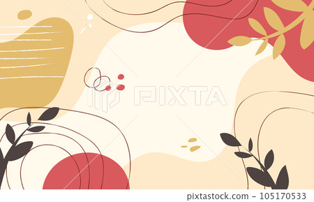 手繪平面抽象形狀背景 105170533
