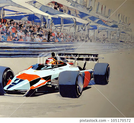Formula 1 car on circuit Formula 1 car on circuit 105170572