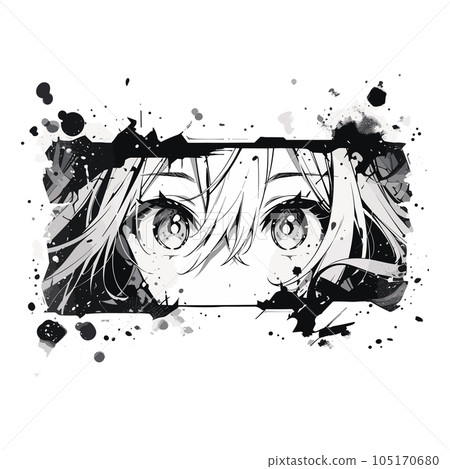 How To Draw Anime Eyes drawing image in Vector cliparts category