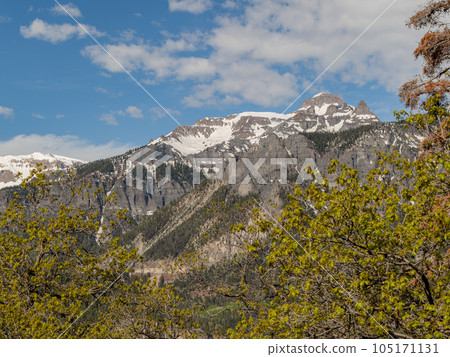 Sunny view of landscape around Ouray Sunny view of landscape around Ouray 105171131