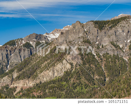 Sunny view of landscape around Ouray Sunny view of landscape around Ouray 105171151