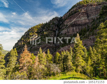 Sunny view of landscape around Ouray Sunny view of landscape around Ouray 105171153