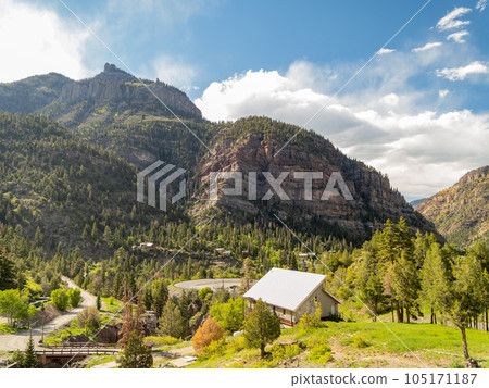 Sunny view of landscape around Ouray Sunny view of landscape around Ouray 105171187