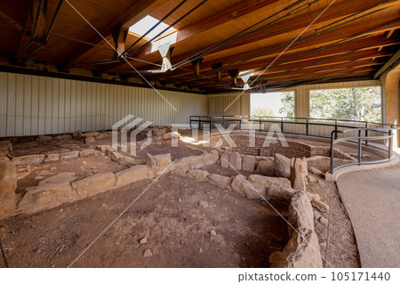 Sunny view of the historical Coyote Village in Mesa Verde National Park 105171440