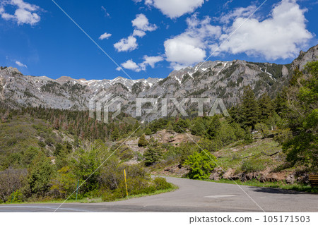 Sunny view of landscape around Ouray Sunny view of landscape around Ouray 105171503