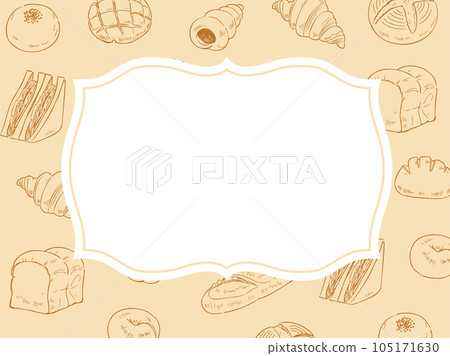 hand drawn bread background frame 105171630