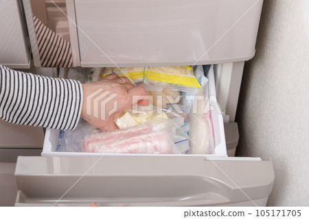 [家庭主婦從冰箱裡拿出黃油] 105171705