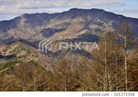 從道子地塊的石割山眺望尺子山和鹿留山 從道子地塊的石割山眺望尺子山和鹿留山 105172508