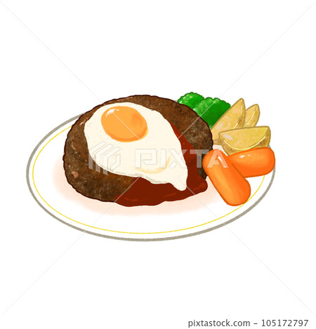 fried egg hamburger illustration fried egg hamburger illustration 105172797